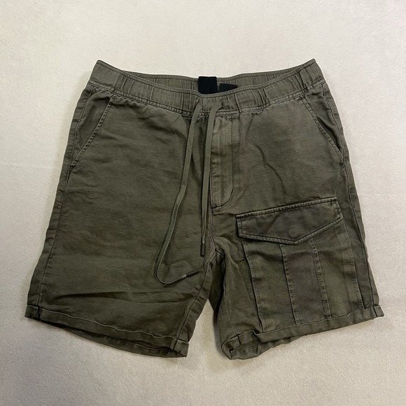 Armani Exchange Linen Blend Cargo Pocket Shorts Men's 30 Green Utility Outdoor - Picture 1 of 10